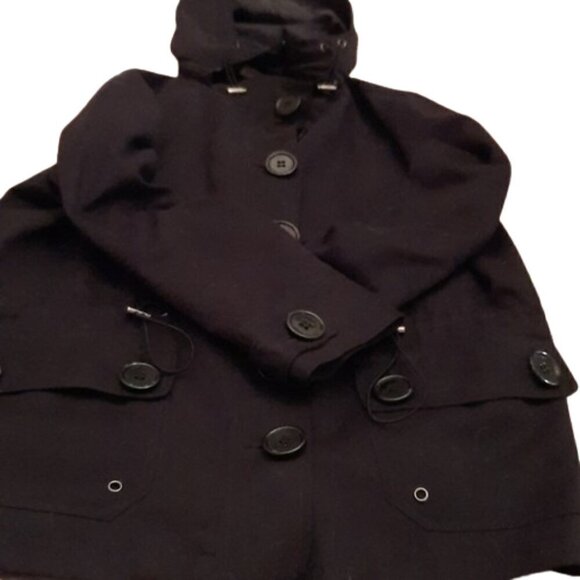 Allison Daley Black fully lined Jacket with removable hood size 12P - Picture 4 of 5